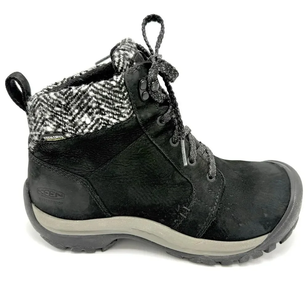 Keen Kaci II 2 Mid Hiking Boots Womens Size 7.5 Waterproof Black Suede Insulated